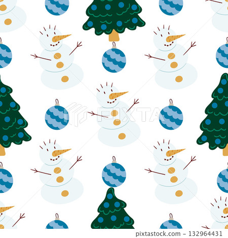 Christmas seamless pattern in hand draw style Christmas seamless pattern in hand draw style 132964431