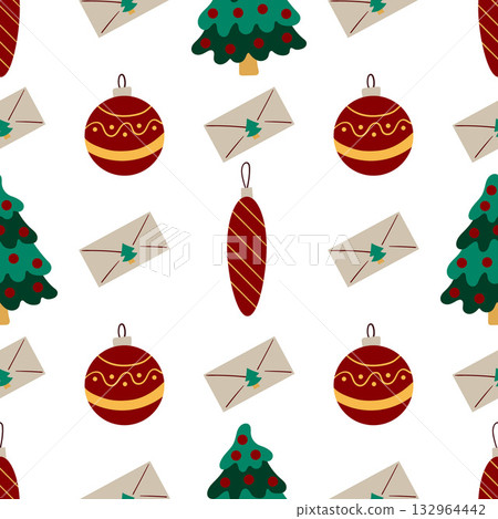Christmas seamless pattern in hand draw style Christmas seamless pattern in hand draw style 132964442