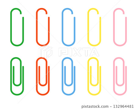 彩色迴紋針插圖集 132964481