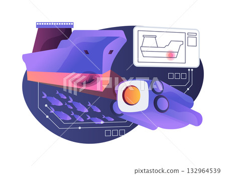 Drone Underwater Inspection abstract concept vector illustration. 132964539