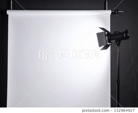 Photo studio backdrop and lighting set 132964927