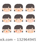 Girl's face illustration set 132964945