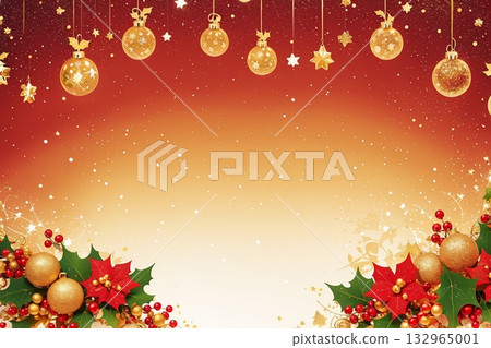 優雅的背景,飾以金色星星和裝飾物 優雅的背景,飾以金色星星和裝飾物 132965001