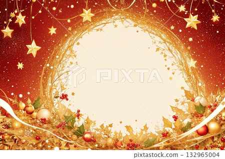 閃耀著金色星光的迷人冬日背景 132965004