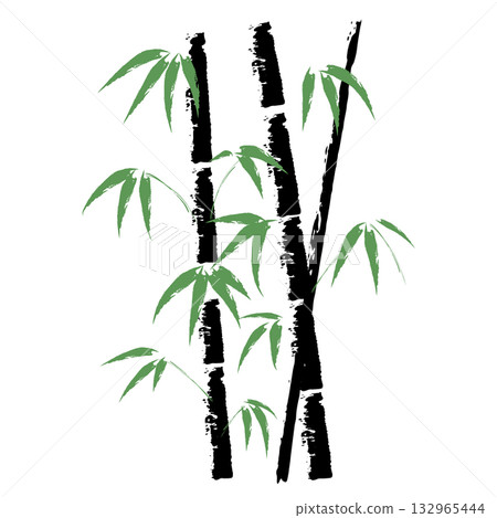 水墨竹子向量圖 132965444
