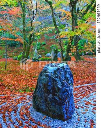 光明禪寺庭園的秋景(福岡縣太宰府市,豎幅構圖) 光明禪寺庭園的秋景(福岡縣太宰府市,豎幅構圖) 132965669