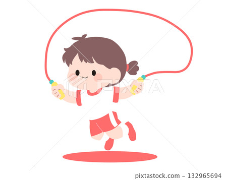 Girl skipping rope Girl skipping rope 132965694