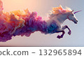 五彩斑斕的墨雲和獨角獸 132965894