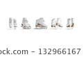 Blank white ice skates pair mockup, different angles views 132966167