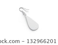 Blank white single drop earring mockup lying, side view 132966201