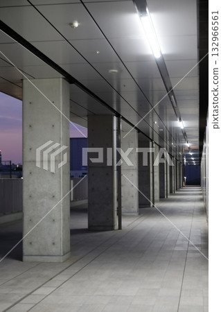 Consecutive exposed concrete pillars Consecutive exposed concrete pillars 132966561