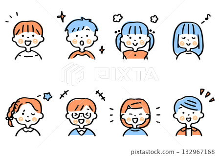 微笑兒童上半身插畫集 ③ 微笑兒童上半身插畫集 ③ 132967168