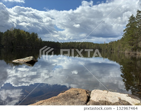 Lake in Nuuksio National Park, Finland Lake in Nuuksio National Park, Finland 132967464