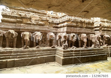 Architecture of the Hindu religious art at the Elora Caves, a UNESCO World Heritage Site, is one of the world's largest collections of rock-cut temples, dating back to 600-1000 AD. Architecture of the Hindu religious art at the Elora Caves, a UNESCO World Heritage Site, is one of the world's largest collections of rock-cut temples, dating back to 600-1000 AD. 132967605
