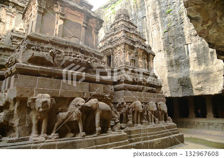 Architecture of the Hindu religious art at the Elora Caves, a UNESCO World Heritage Site, is one of the world's largest collections of rock-cut temples, dating back to 600-1000 AD. Architecture of the Hindu religious art at the Elora Caves, a UNESCO World Heritage Site, is one of the world's largest collections of rock-cut temples, dating back to 600-1000 AD. 132967608