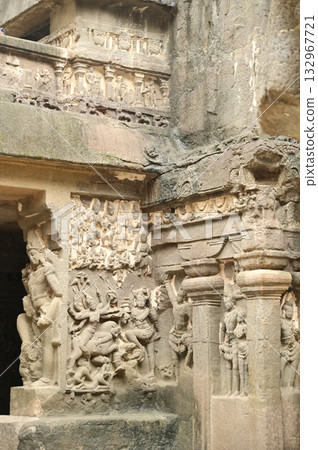Architecture of the Hindu religious art at the Elora Caves, a UNESCO World Heritage Site, is one of the world's largest collections of rock-cut temples, dating back to 600-1000 AD. Architecture of the Hindu religious art at the Elora Caves, a UNESCO World Heritage Site, is one of the world's largest collections of rock-cut temples, dating back to 600-1000 AD. 132967721