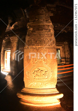 The religious sites and art at the Elora Caves,a UNESCO World Heritage Site,are one of the world's largest collections of rock-cut temples, dating back to 600-1000 AD. Located at Aurangabud in India. The religious sites and art at the Elora Caves,a UNESCO World Heritage Site,are one of the world's largest collections of rock-cut temples, dating back to 600-1000 AD. Located at Aurangabud in India. 132967971