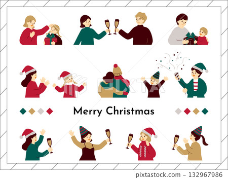 人們慶祝聖誕節 人們慶祝聖誕節 132967986