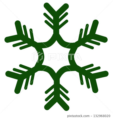 綠色簡單的雪花 132968020