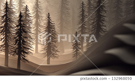 從房間窗戶望出去的樹木 132968050