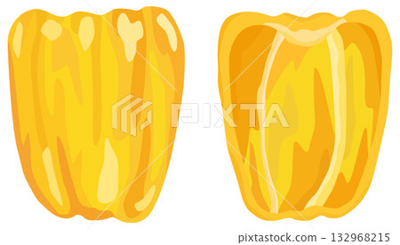 Yellow paprika illustration cross section vector material Yellow paprika illustration cross section vector material 132968215