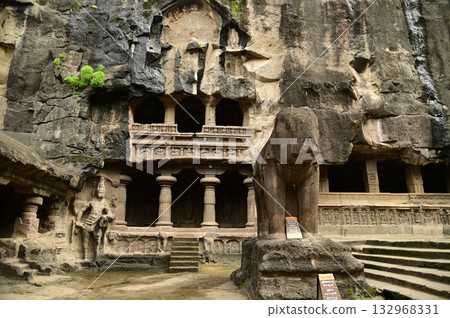 Ellora Caves, Ancient Hindu Rock Temples Ancient Hindu temples (Kailash Mandir and the chariot built to worship Lord Shiva) carved out of solid rock. Cave 16, Ellora Caves, near Aurangabad, India. Ellora Caves, Ancient Hindu Rock Temples Ancient Hindu temples (Kailash Mandir and the chariot built to worship Lord Shiva) carved out of solid rock. Cave 16, Ellora Caves, near Aurangabad, India. 132968331