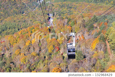 A double-decker gondola arriving at Shinhotaka Ropeway Shirakabadaira Station A double-decker gondola arriving at Shinhotaka Ropeway Shirakabadaira Station 132968429