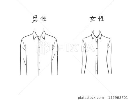 男女襯衫插圖套裝 132968701