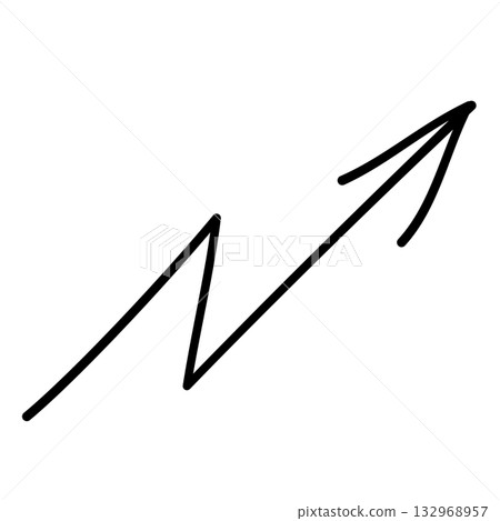 Hand-drawn arrow going up Hand-drawn arrow going up 132968957