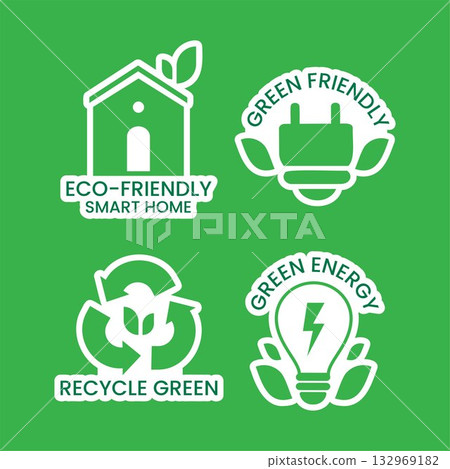 Smart Home Eco Friendly Label Illustration Flat Cartoon Hand Drawn Templates Background Design Smart Home Eco Friendly Label Illustration Flat Cartoon Hand Drawn Templates Background Design 132969182