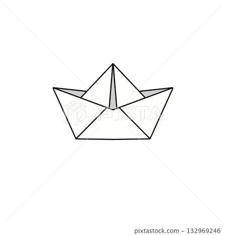 A paper boat is drawn in white 132969246