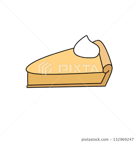 A slice of pie with whipped cream on top A slice of pie with whipped cream on top 132969247