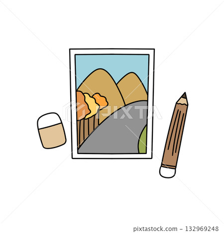 A picture of a mountain range is on a white background A picture of a mountain range is on a white background 132969248