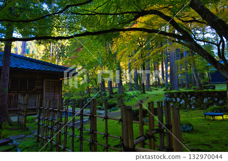 An old house and garden surrounded by autumn leaves and silence An old house and garden surrounded by autumn leaves and silence 132970044