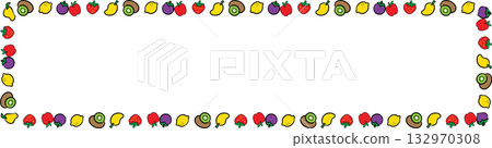 Boarder Line Simple Cartoon Fruits Collection for Design and Education Boarder Line Simple Cartoon Fruits Collection for Design and Education 132970308