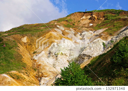 A panoramic view of Sorafuki, a tourist attraction at Manza Onsen A panoramic view of Sorafuki, a tourist attraction at Manza Onsen 132971348