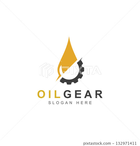 Oil Industry logo designs concept vector  Oil Gear Machine logo template symbol 132971411