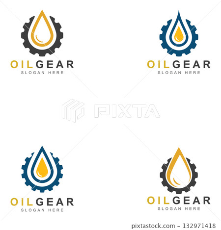 Oil Industry logo designs concept vector  Oil Gear Machine logo template symbol 132971418