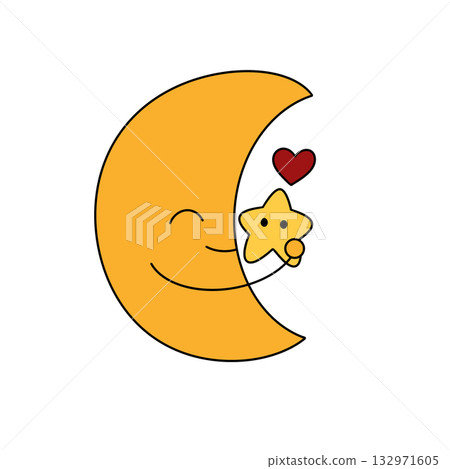 A cartoon character holding a star in its mouth A cartoon character holding a star in its mouth 132971605