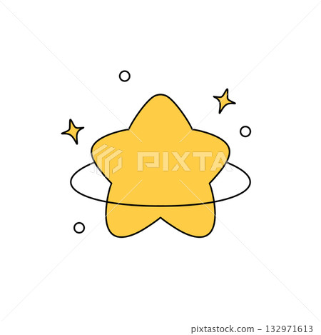 A yellow star with a circle around it A yellow star with a circle around it 132971613