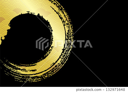 Gold Japanese pattern New Year's card background 132971648