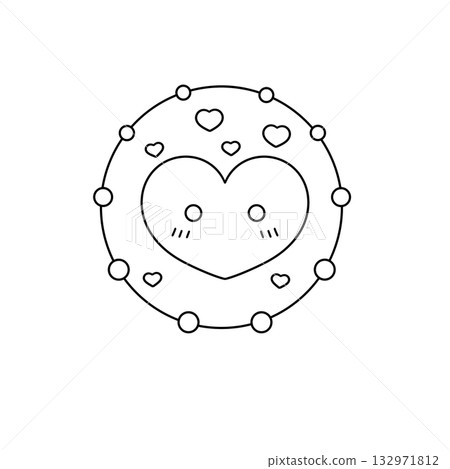 A heart with many small hearts surrounding it 132971812
