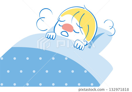 一個男孩因發燒而臥床休息。 132971818