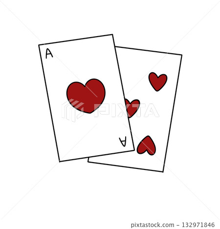A deck of cards with hearts on them A deck of cards with hearts on them 132971846