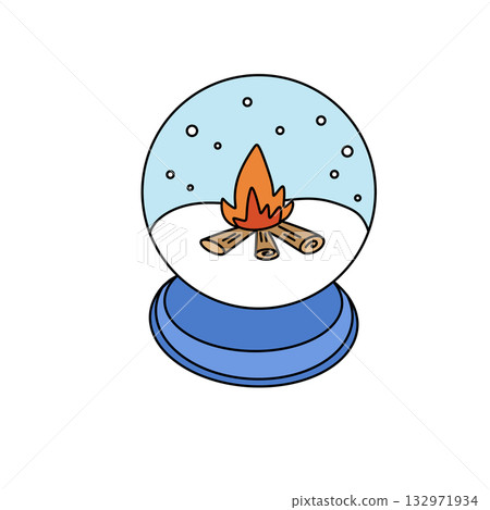 A snow globe with a fire inside it A snow globe with a fire inside it 132971934