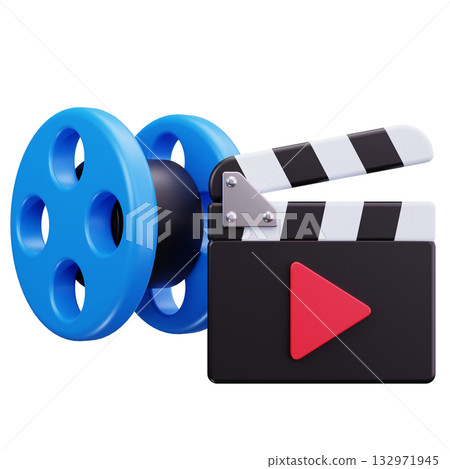 Film Reel And Clapperboard 132971945