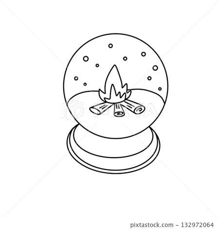 A snow globe with a fire inside it 132972064