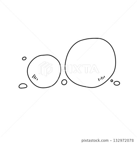 Two circles are drawn on a white background 132972078
