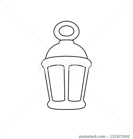 A lamp is drawn in black and white 132972092