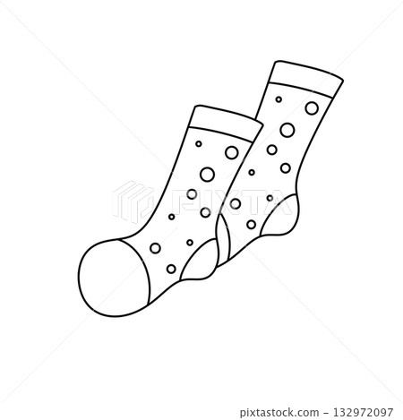 Two white socks with dots on them 132972097